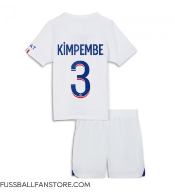 Paris Saint-Germain Presnel Kimpembe #3 Replik Auswärtstrikot Kinder 2023-24 Kurzarm (+ Kurze Hosen)